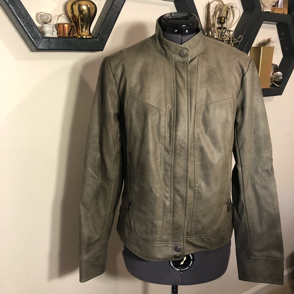 BERNARDO Sage Green Moto Jacket